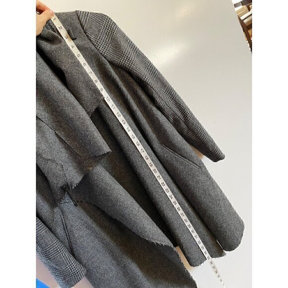allsaints check monument wool  coat sz us 4 gray check houndstooth italian cloth - Picture 16 of 17